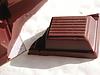 A piece of dark chocolate