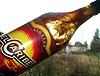 El Caribe mocca liqueur bottle against a dull February landscape