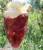 Rhubarb berry trifle
