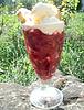 Rhubarb berry trifle