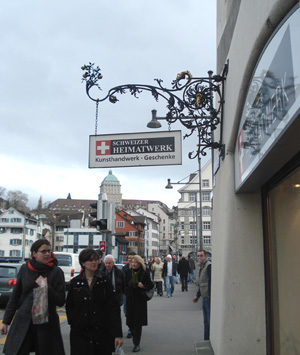Schweizer Heimatwerk store sign