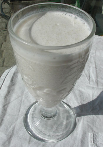 a glass of soy milk