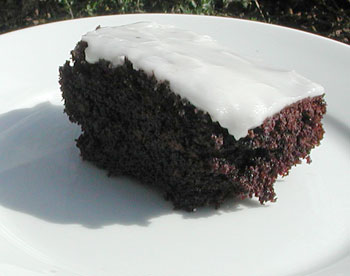 Irish Stout Cake with whiskey-sour icing